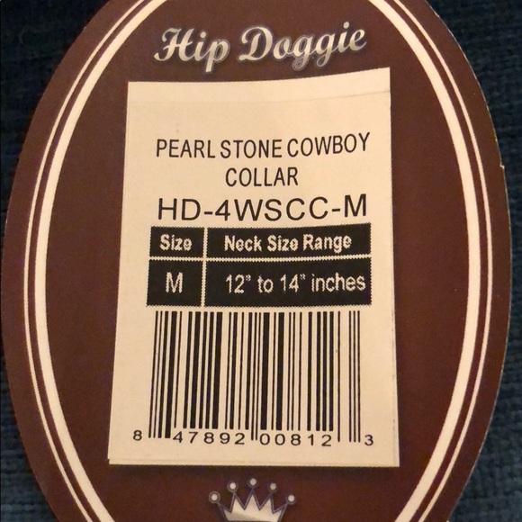 NWT $29 Hip Doggie Faux Pearl Stone Stud Collar M - Picture 7 of 8